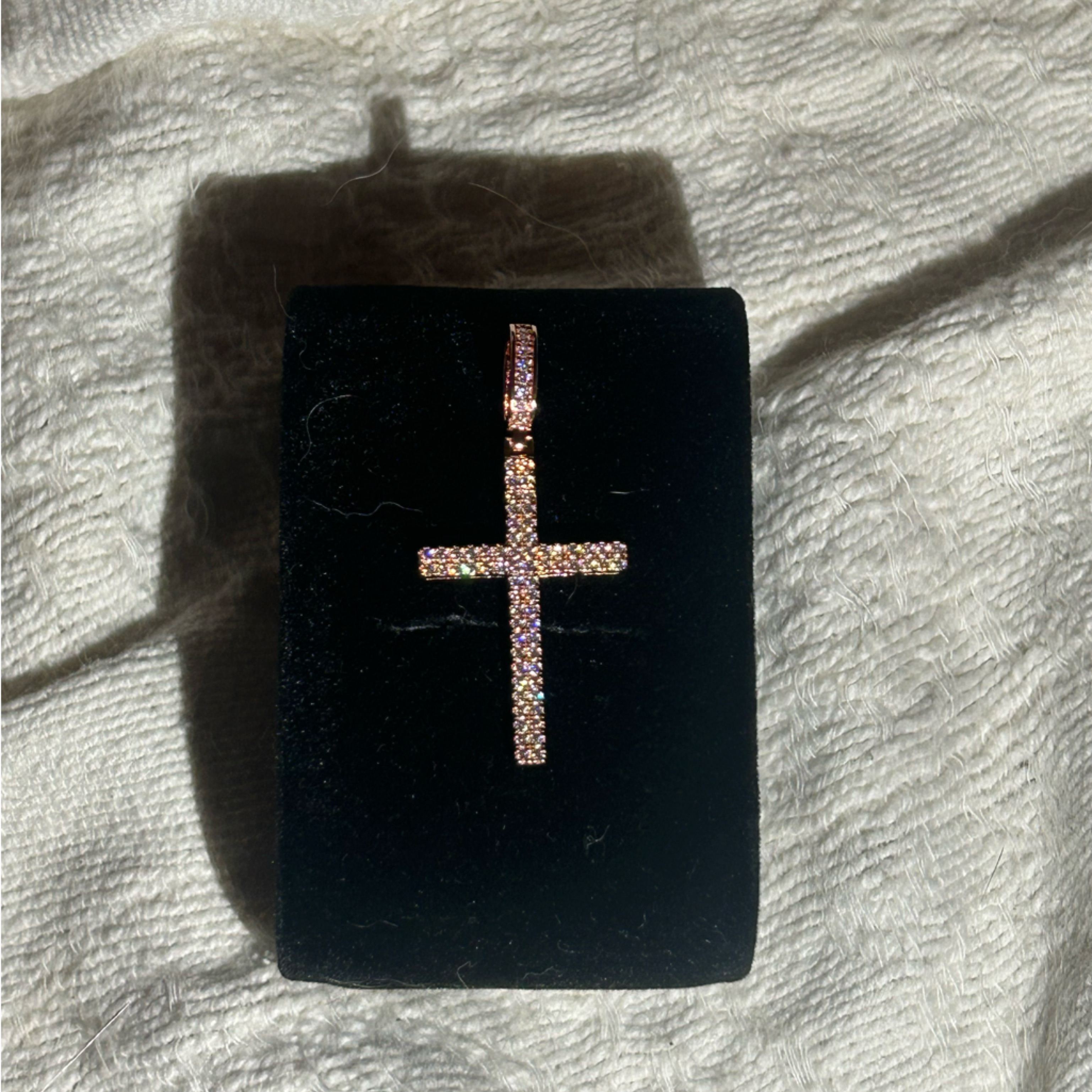 14k Rose Gold Plated Cross Pendant